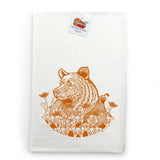 Cotton Tea Towel Set - Bighorn Ram & Grizzly Bear Designs, Eco - Friendly, 100% Cotton, Made in USA - Tea Towels - Two Little Fruits - Two Little Fruits