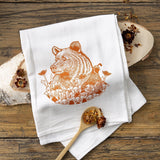 Cotton Tea Towel Set - Bighorn Ram & Grizzly Bear Designs, Eco - Friendly, 100% Cotton, Made in USA - Tea Towels - Two Little Fruits - Two Little Fruits