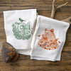 Cotton Tea Towel Set - Bighorn Ram & Grizzly Bear Designs, Eco - Friendly, 100% Cotton, Made in USA - Tea Towels - Two Little Fruits - Two Little Fruits