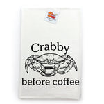 Crab Themed Dish Towel - Eco - Friendly Cotton Tea Towel, Hand Screen Printed, Lint - Free - Tea Towels - Two Little Fruits - Two Little Fruits