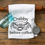 Crab Themed Dish Towel - Eco - Friendly Cotton Tea Towel, Hand Screen Printed, Lint - Free - Tea Towels - Two Little Fruits - Two Little Fruits