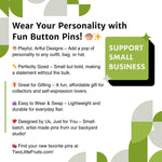 Cute Animal Button Pin - Raccoon 1.25" Soft - Touch Matte Finish - Button Pins - Two Little Fruits - Two Little Fruits