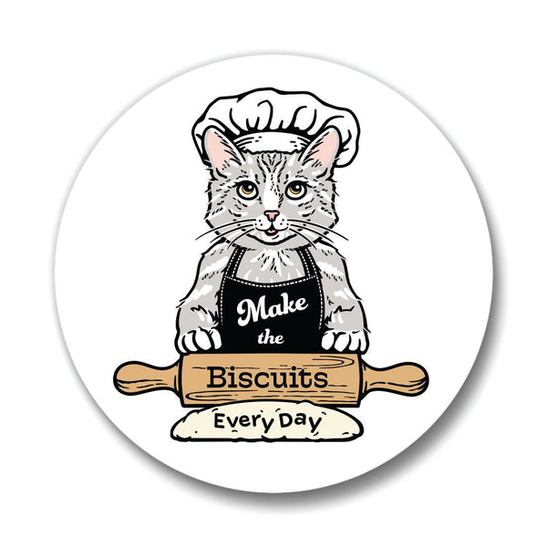 Cute Cat Coasters: Colorful 4" Ceramic "Making Biscuits" Design with Cork Backing - Coasters - Two Little Fruits - Two Little Fruits