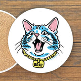 Cute Cat Coasters: Colorful 4" Ceramic "Making Biscuits" Design with Cork Backing - Coasters - Two Little Fruits - Two Little Fruits