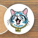 Cute Cat Coasters: Colorful 4" Ceramic "Making Biscuits" Design with Cork Backing - Coasters - Two Little Fruits - Two Little Fruits