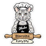 Cat Making Biscuits illustrated vinyl sticker by Two Little Fruits