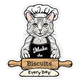 Cat Making Biscuits illustrated vinyl sticker by Two Little Fruits