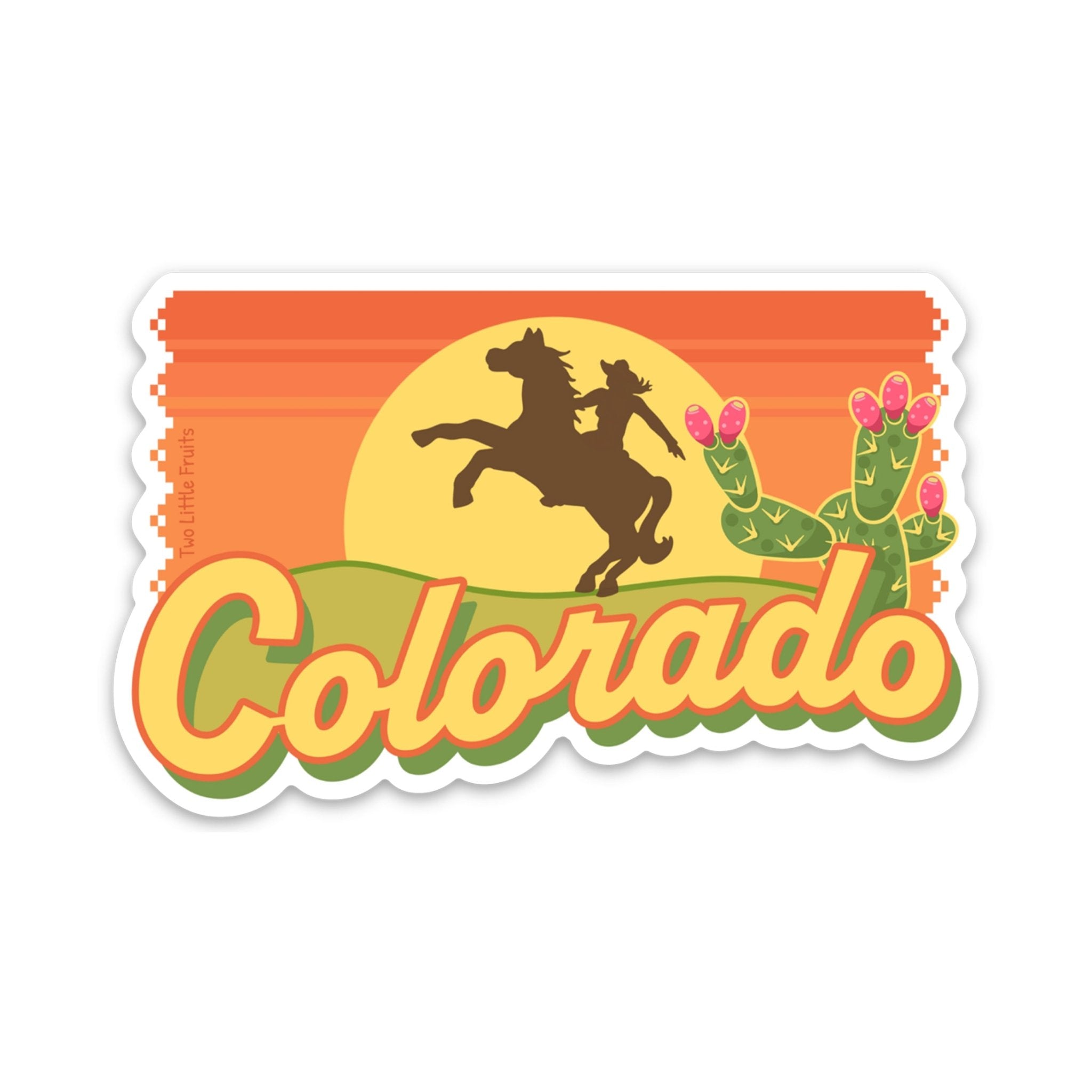 Cute Colorado Cowgirl Stickers - Durable, Waterproof Vinyl, 3 - 4 Inch Sticker for Laptops - Sticker - Two Little Fruits - Two Little Fruits