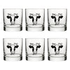 Cute Cow Design Whiskey Glass - 10 Fl Oz Capacity, Black Glass with Original Artwork - Rocks Glass - Two Little Fruits - Two Little Fruits