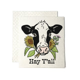 Cute Cow Kitchen Towel - Eco - Friendly, Biodegradable Swedish Dishcloth, 6.5 x 8 Inches - Swedish Dish Cloth - Two Little Fruits - Two Little Fruits
