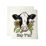 Cow illustrated swedish dishcloth by Two Little Fruits