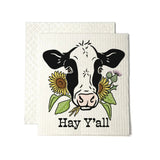 Hay Y'all cow Swedish dishcloth