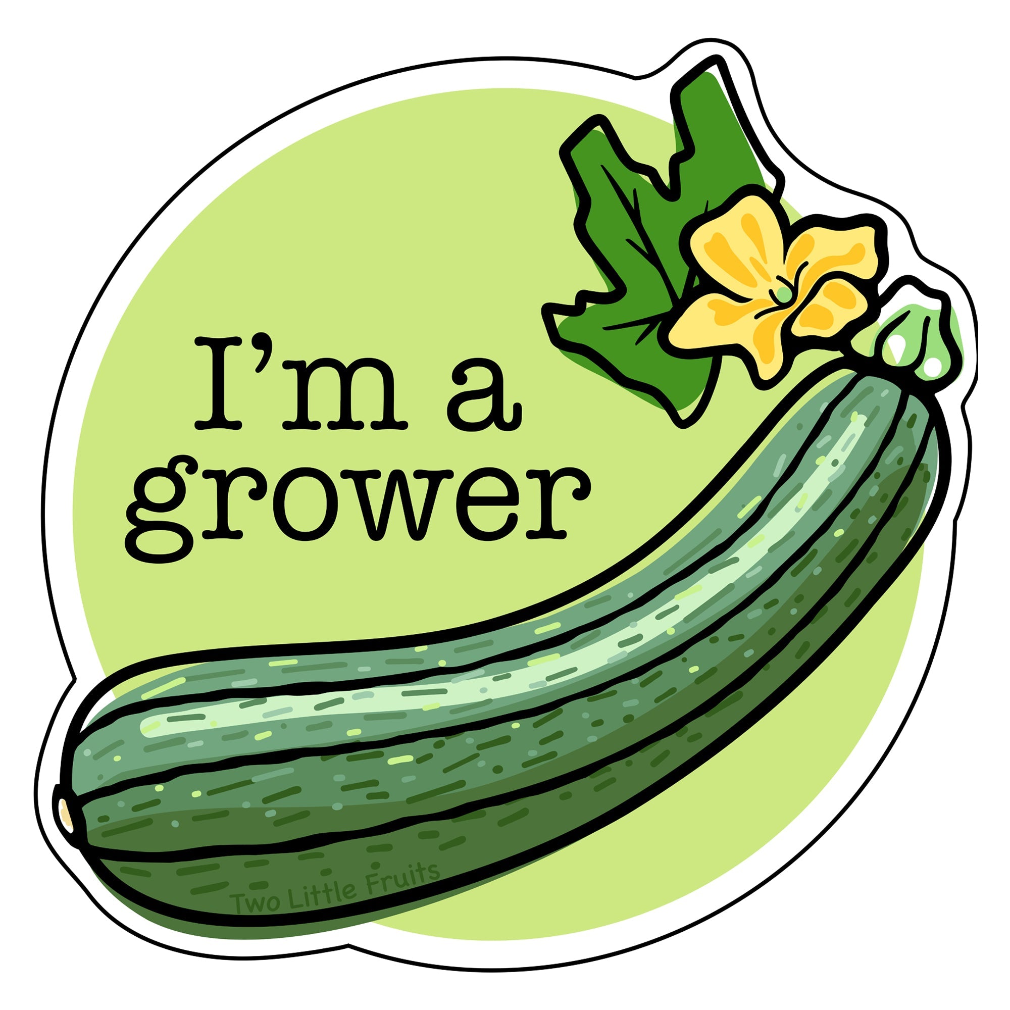 Cute Garden Zucchini Sticker - 3" Waterproof Vinyl Decal for Garden Themed Stickers Lovers - Sticker - Two Little Fruits - Two Little Fruits