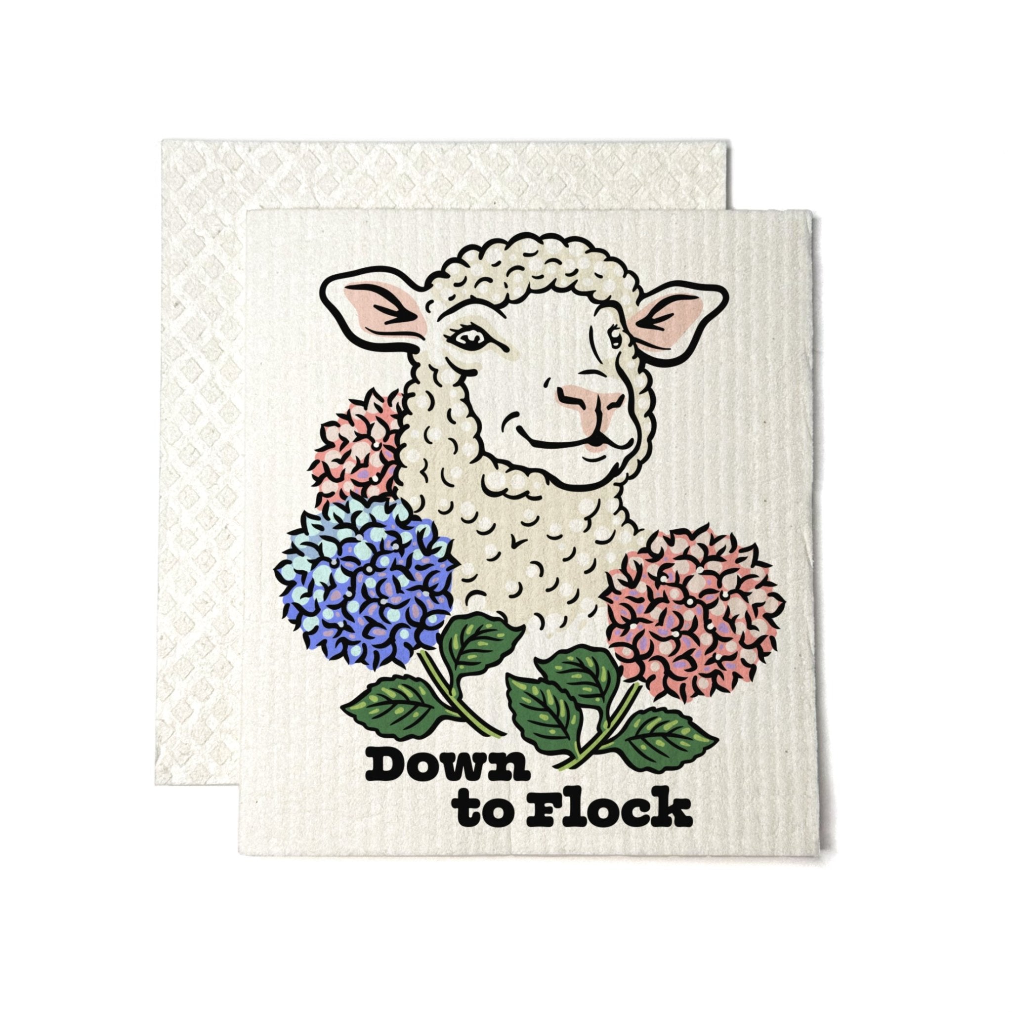 Cute Lamb Swedish Dishcloth Eco Friendly - Biodegradable, Reusable, 70% Cellulose, 30% Cotton - Swedish Dish Cloth - Two Little Fruits - Two Little Fruits