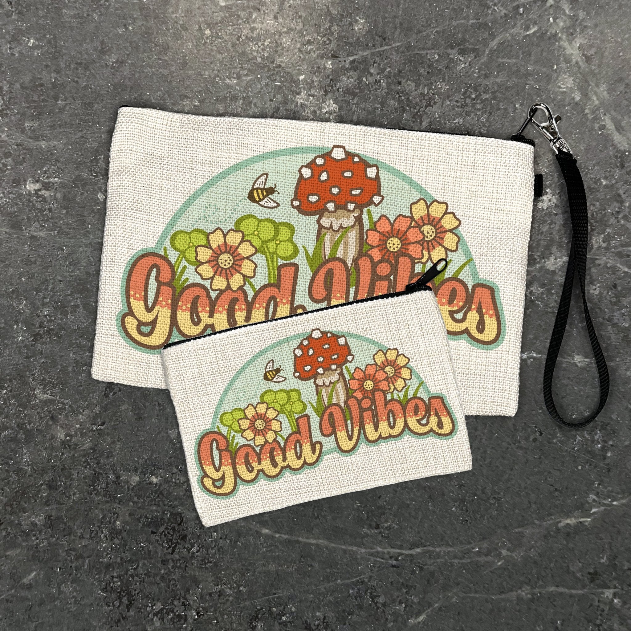 Cute Mushroom Small Travel Pouch - Versatile Zipper Bag for Cosmetics, Pencils & More - Zipper Pouches - Two Little Fruits - Two Little Fruits