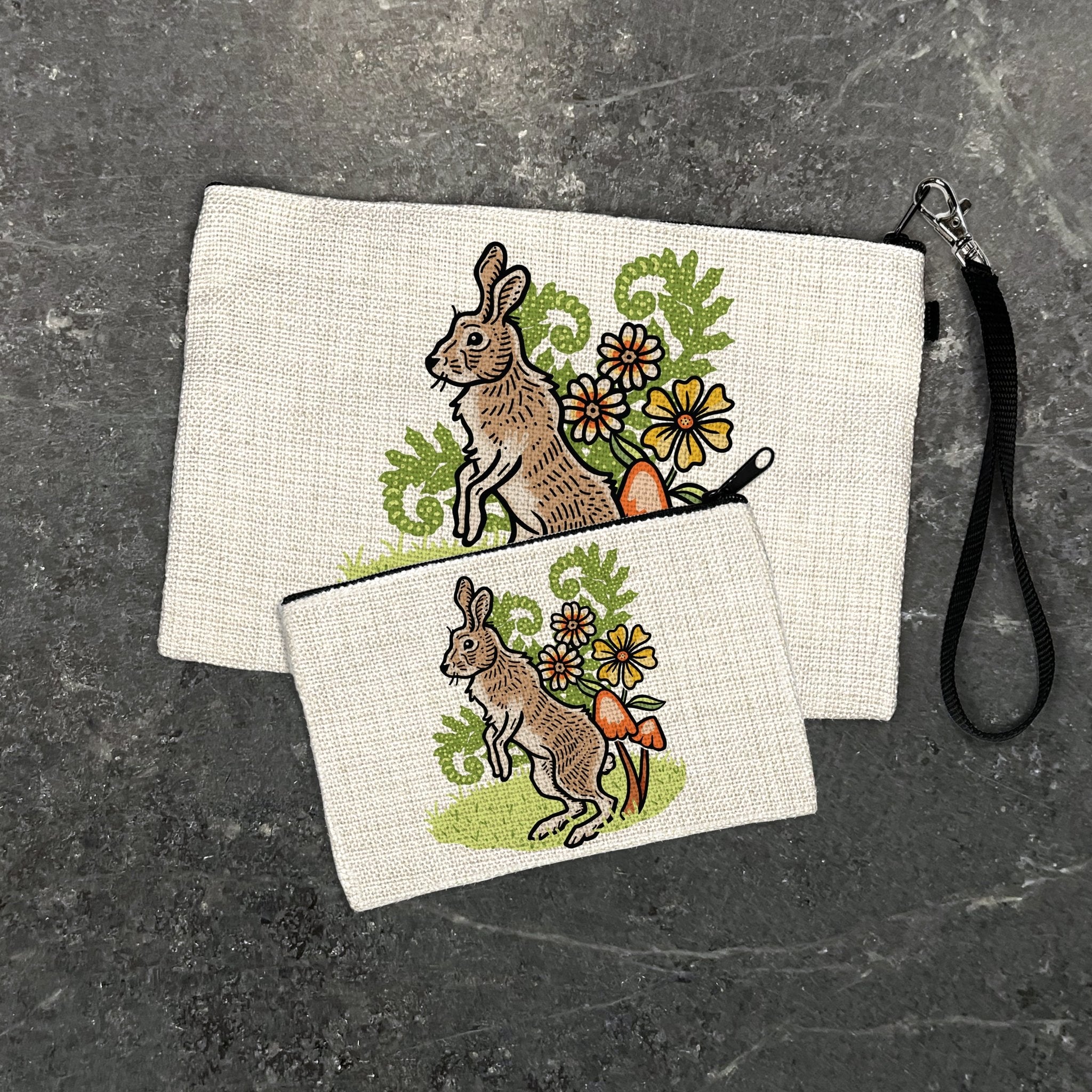 Cute Rabbit Zipper Pouch - Cosmetic & Pencil Organizer for Travel - Zipper Pouches - Two Little Fruits - Two Little Fruits