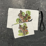 Rabbit illustrated zipper pouch by Two Little Fruits