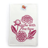 Dahlia illustrated tea towel by Two Little Fruits