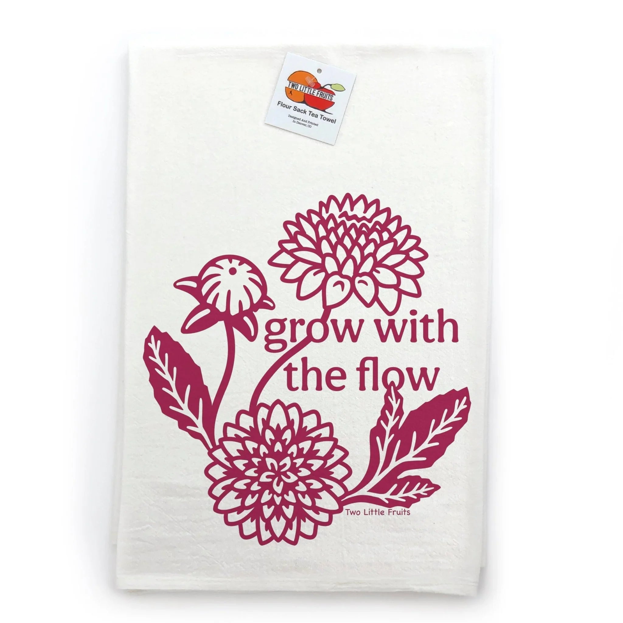 Dahlia illustrated tea towel by Two Little Fruits