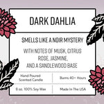 Dark Dahlia Citrus and Musk Scented Candle - Soy Candles - Two Little Fruits - Two Little Fruits