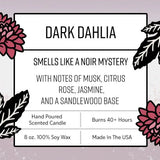 Dark Dahlia Citrus and Musk Scented Candle - Soy Candles - Two Little Fruits - Two Little Fruits