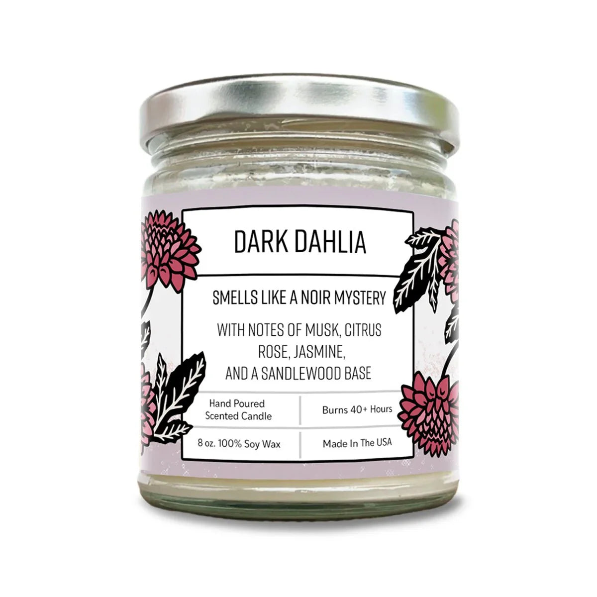 Dark Dahlia hand-poured soy candle by Two Little Fruits