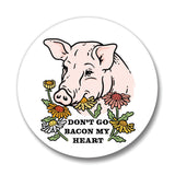 Don’t Go Bacon My Heart Pig Themed Coaster - Fun 4” Ceramic Drink Coaster with Cork Backing - Coasters - Two Little Fruits - Two Little Fruits
