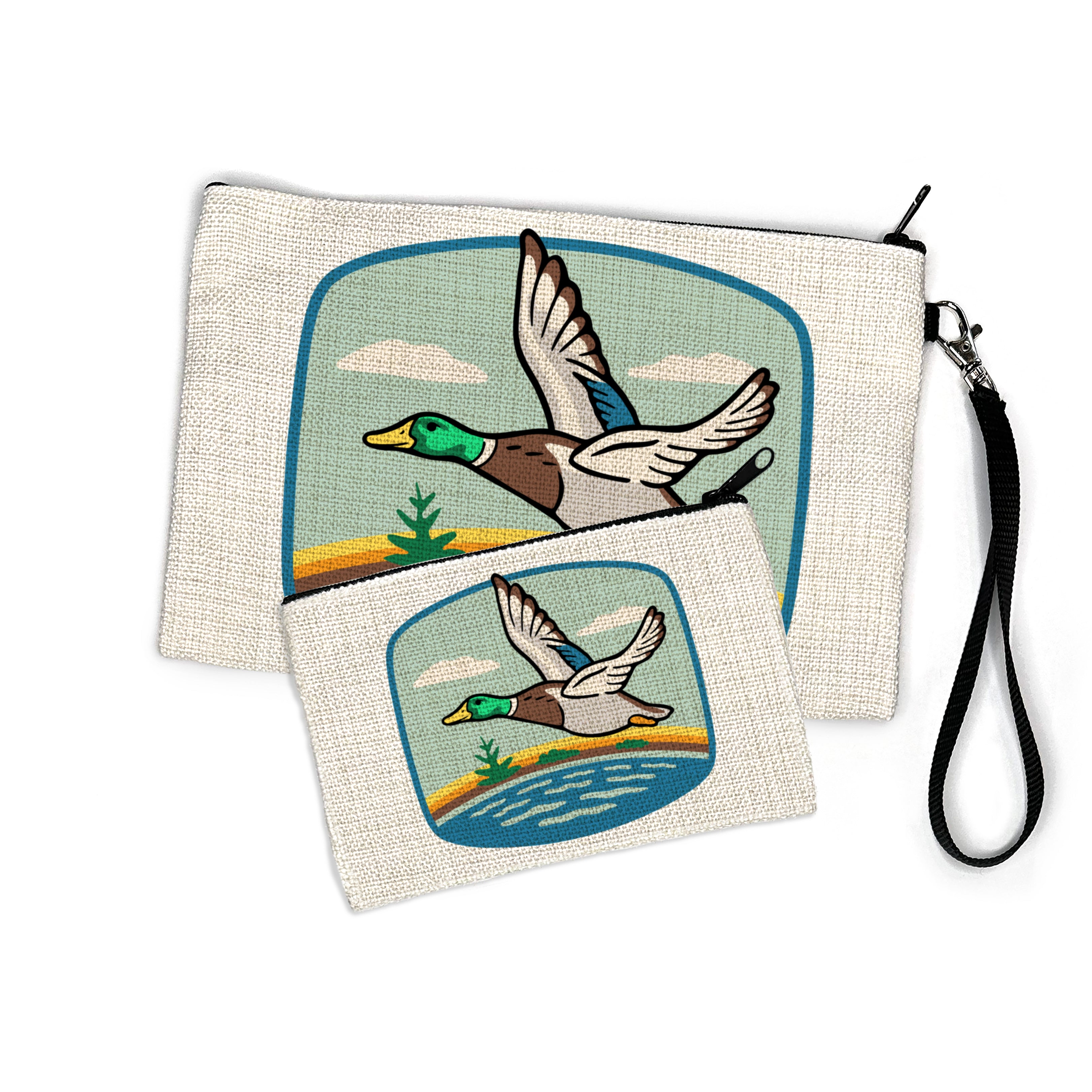 Duck canvas zipper pouch — hand-illustrated by Two Little Fruits