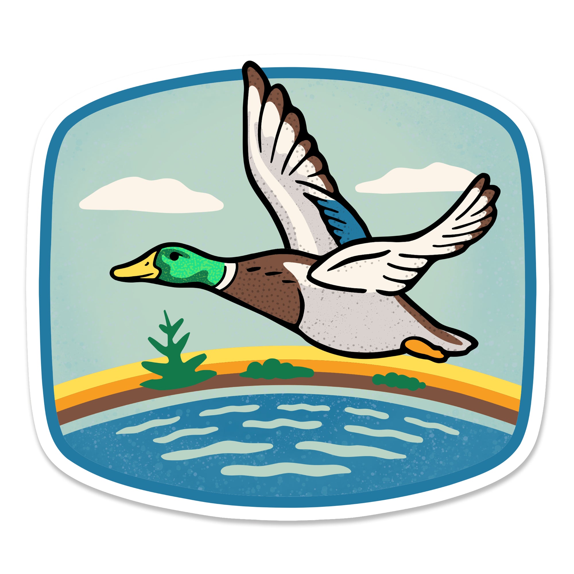 Duck vinyl sticker — weatherproof hand-illustrated decal by Two Little Fruits
