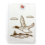 Duck tea towel — screen-printed cotton kitchen towel by Two Little Fruits