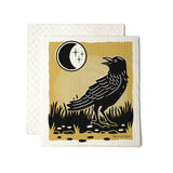 Eco - Friendly Dishcloth - Mystic Crow Design Compostable & Reusable Sponge - Swedish Dish Cloth - Two Little Fruits - Two Little Fruits