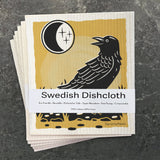 Eco - Friendly Dishcloth - Mystic Crow Design Compostable & Reusable Sponge - Swedish Dish Cloth - Two Little Fruits - Two Little Fruits
