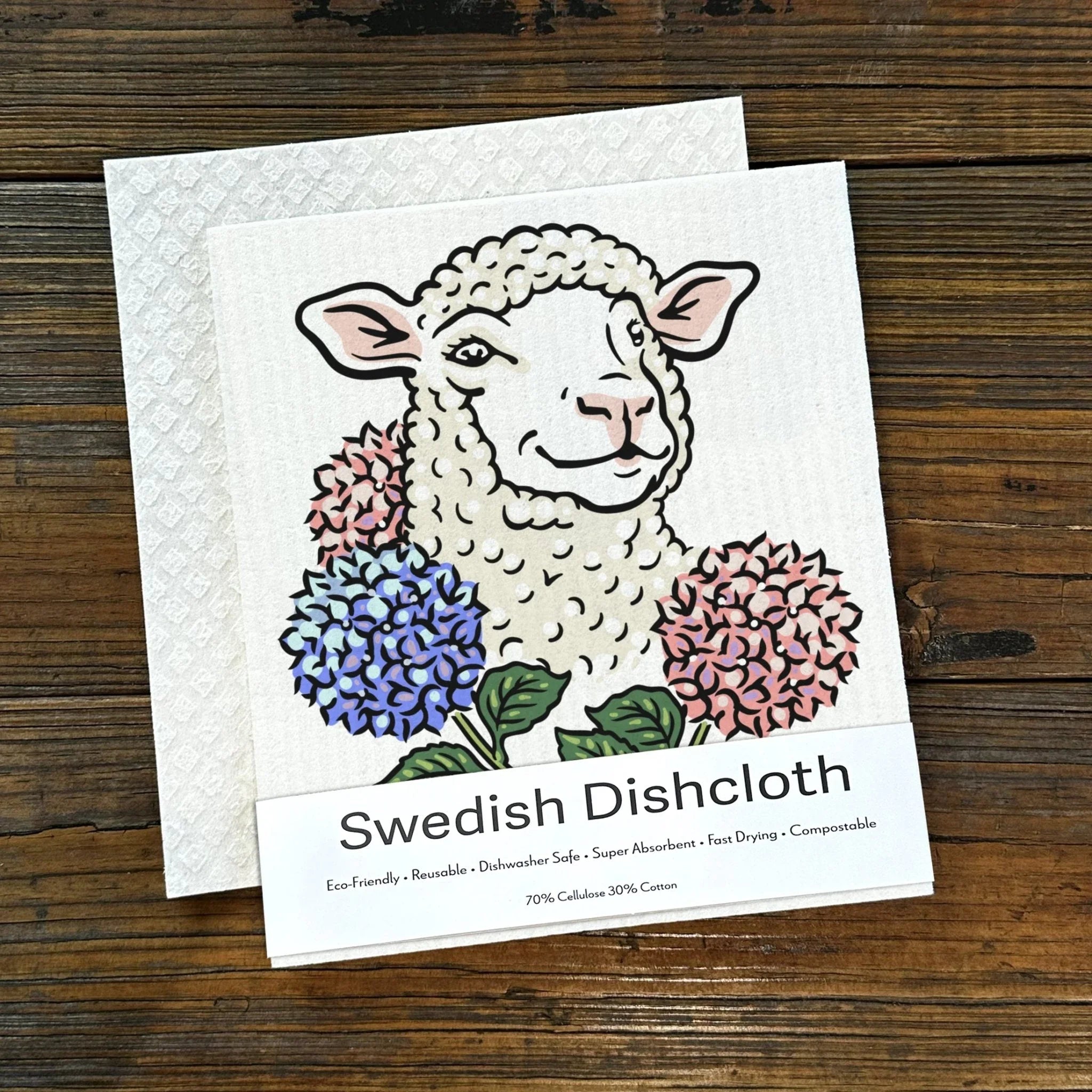 Farmhouse Swedish Dishcloth Set - 100Biodegradable, Cute Goat, Pig, Cow & Chicken Prints - Eco - Friendly Kitchen Essentials - Swedish Dish Cloth - Two Little Fruits - Two Little Fruits