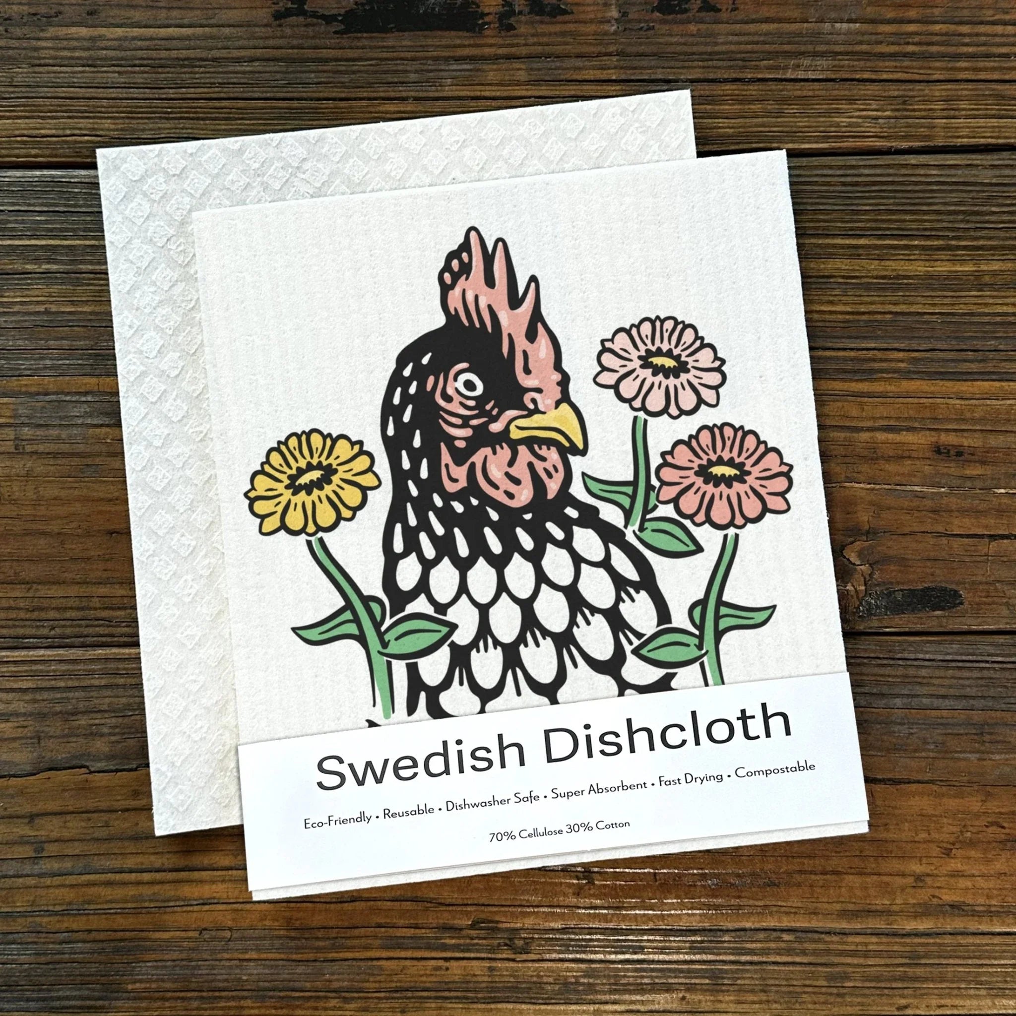 Farmhouse Swedish Dishcloth Set - 100Biodegradable, Cute Goat, Pig, Cow & Chicken Prints - Eco - Friendly Kitchen Essentials - Swedish Dish Cloth - Two Little Fruits - Two Little Fruits