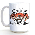 Fun Coffee Mugs: Hand - Illustrated 15 Oz Ceramic Crab Mug - Mug - Two Little Fruits - Two Little Fruits