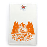 Funny Camping Kitchen Decor Towel - Roaring Campfire Design 100% Cotton Tea Towel 28x29 inches - Tea Towels - Two Little Fruits - Two Little Fruits