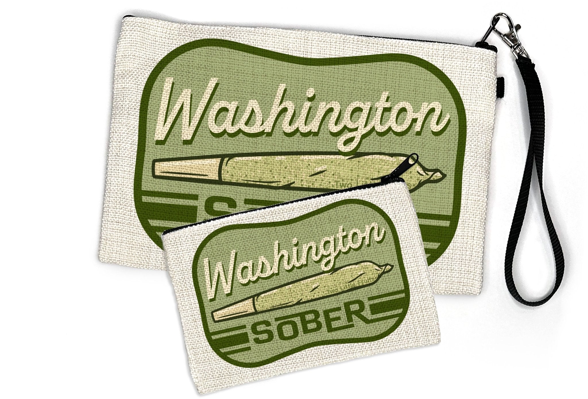 Funny Cannabis Pouch - Washington Themed Zipper Pouch for Fun Accessories & Essentials in 2 Sizes - Zipper Pouches - Two Little Fruits - Two Little Fruits