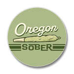 Funny Coffee Table Coasters - Colorful 4 - Inch Oregon Sober Cannabis Coaster with Cork Backing - Coasters - Two Little Fruits - Two Little Fruits