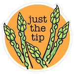 Green Asparagus illustrated vinyl sticker by Two Little Fruits