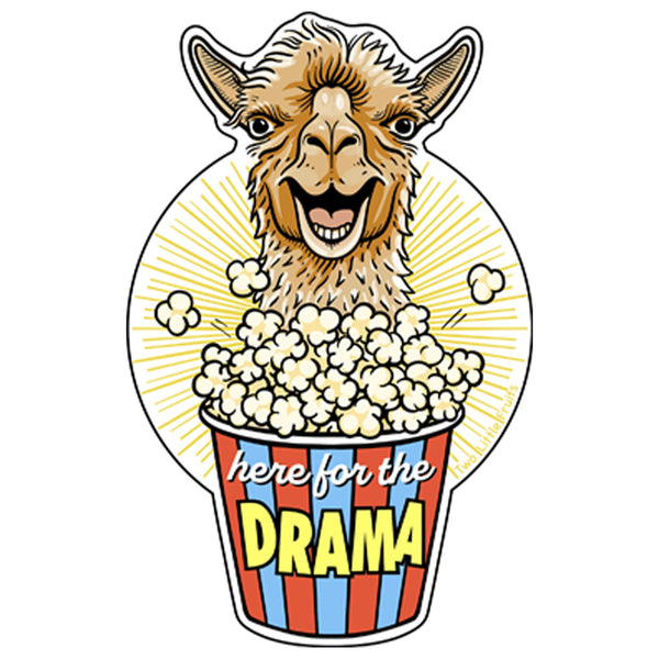 Funny Llama Sticker - 3" Waterproof Popcorn Vinyl Decal for Laptops, Water Bottles & More - Sticker - Two Little Fruits - Two Little Fruits