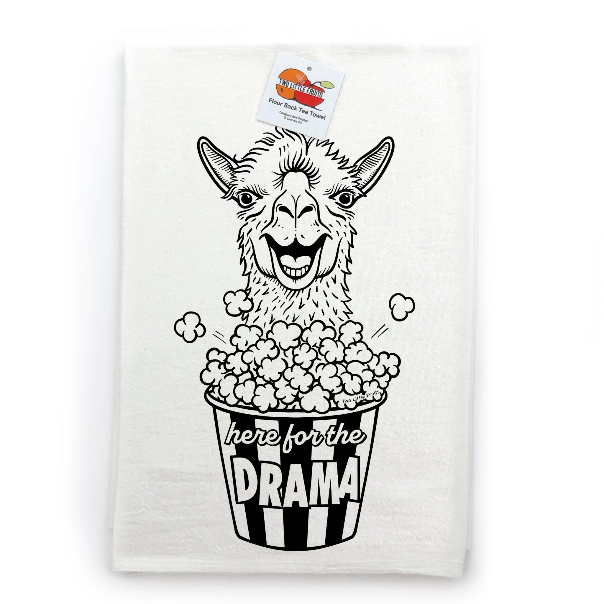 Funny Llama Tea Towels – Eco - Friendly Cotton Kitchen Towel, Hand Screen Printed with Whimsical Design - Tea Towels - Two Little Fruits - Two Little Fruits