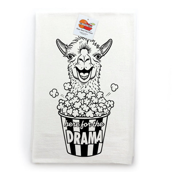 Funny Llama Tea Towels – Eco - Friendly Cotton Kitchen Towel, Hand Screen Printed with Whimsical Design - Tea Towels - Two Little Fruits - Two Little Fruits