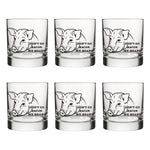 Funny Pig Glass - Unique Handcrafted Whiskey Glass with Original Illustration, 10 Fl Oz Capacity - Rocks Glass - Two Little Fruits - Two Little Fruits