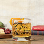 Funny Pig Glass - Unique Handcrafted Whiskey Glass with Original Illustration, 10 Fl Oz Capacity - Rocks Glass - Two Little Fruits - Two Little Fruits