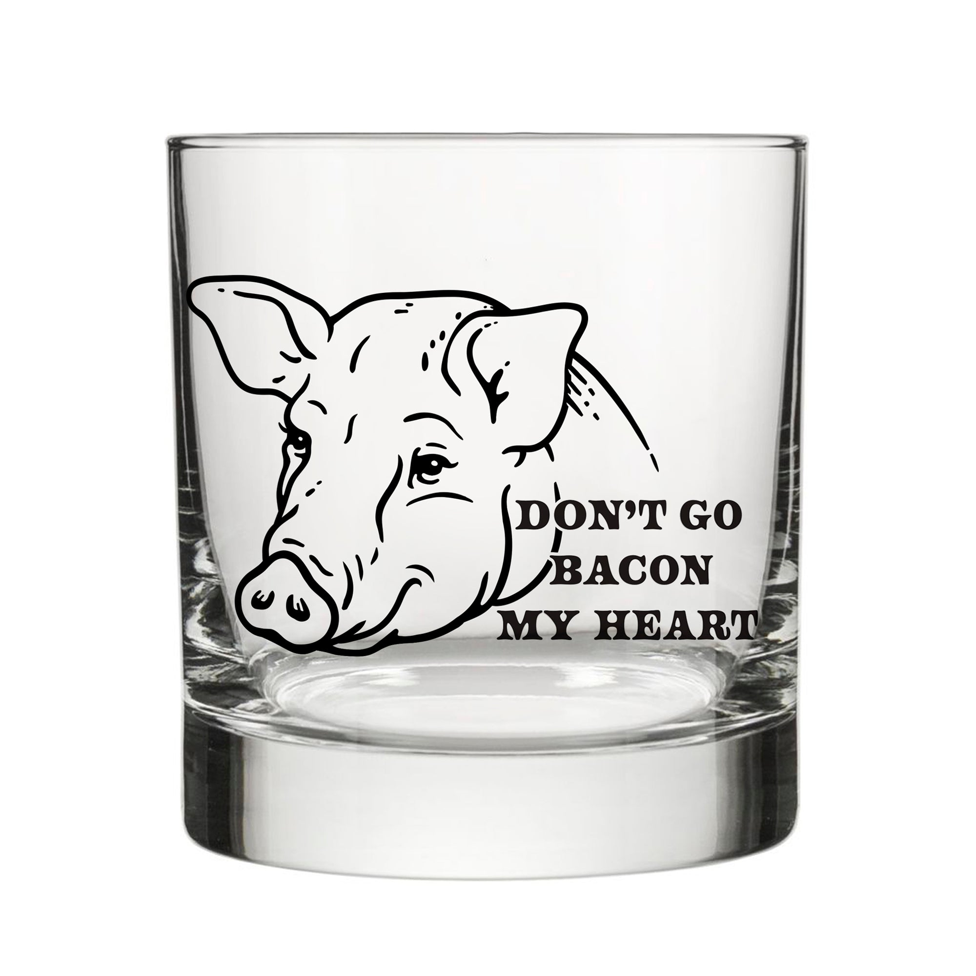 Funny Pig Glass - Unique Handcrafted Whiskey Glass with Original Illustration, 10 Fl Oz Capacity - Rocks Glass - Two Little Fruits - Two Little Fruits