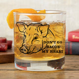 Funny Pig Glass - Unique Handcrafted Whiskey Glass with Original Illustration, 10 Fl Oz Capacity - Rocks Glass - Two Little Fruits - Two Little Fruits