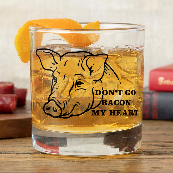 Funny Pig Glass - Unique Handcrafted Whiskey Glass with Original Illustration, 10 Fl Oz Capacity - Rocks Glass - Two Little Fruits - Two Little Fruits