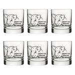 Funny Pig Glass - Unique Handcrafted Whiskey Glass with Original Illustration, 10 Fl Oz Capacity - Rocks Glass - Two Little Fruits - Two Little Fruits
