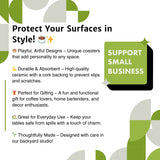 Stylish Gay Bear Drink Coaster highlighting eye-catching designs, perfect gift for home bartenders and decor enthusiasts, 4-inch ceramic coaster.