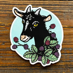 Goat Laptop illustrated vinyl sticker by Two Little Fruits